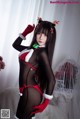 Coser@抱走莫子aa Vol.011: 连体黑丝圣诞比基尼 (30 photos)